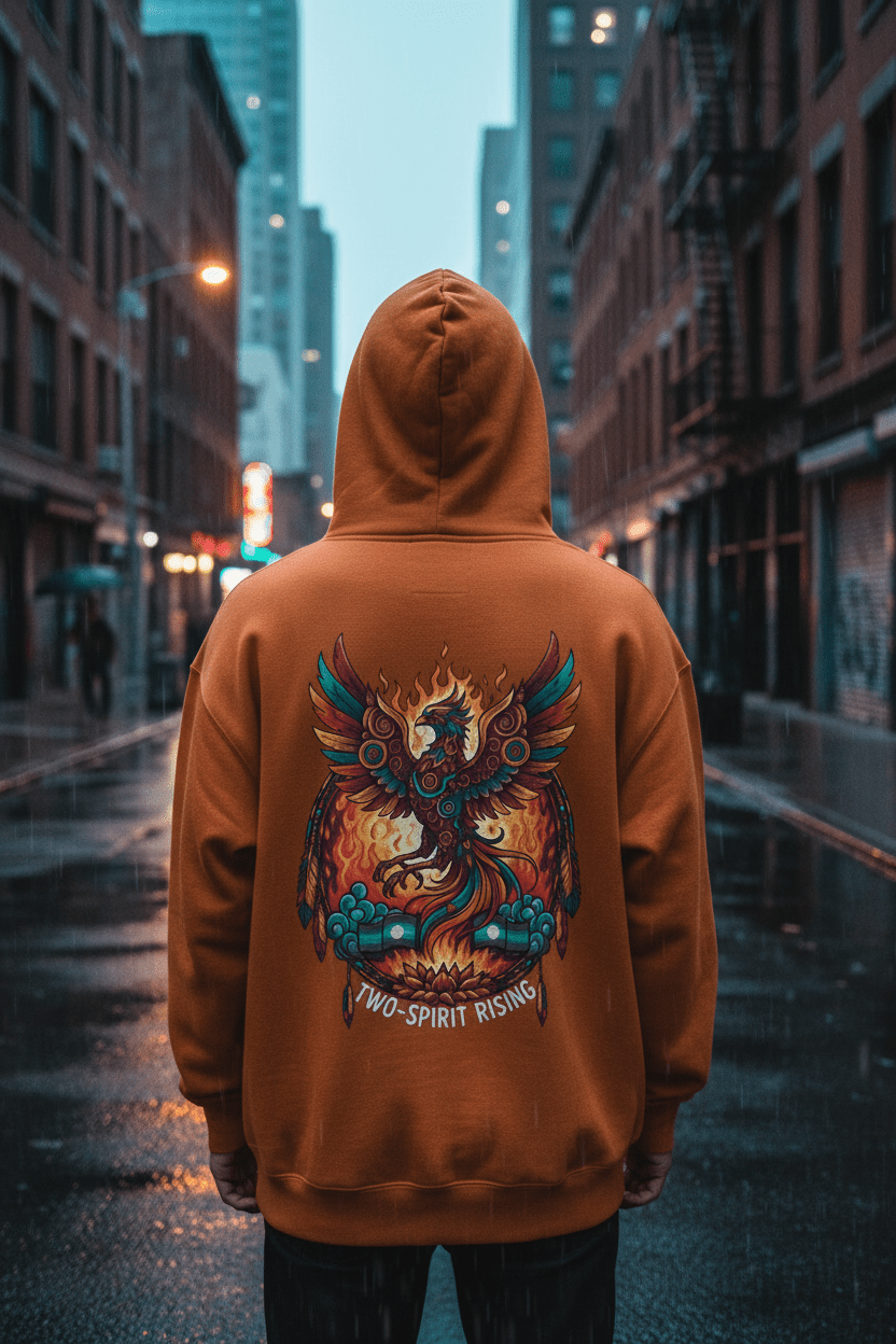 Hooded Sweatshirt — Two Spirit Rising PhoenixEmber Spirit Apparel