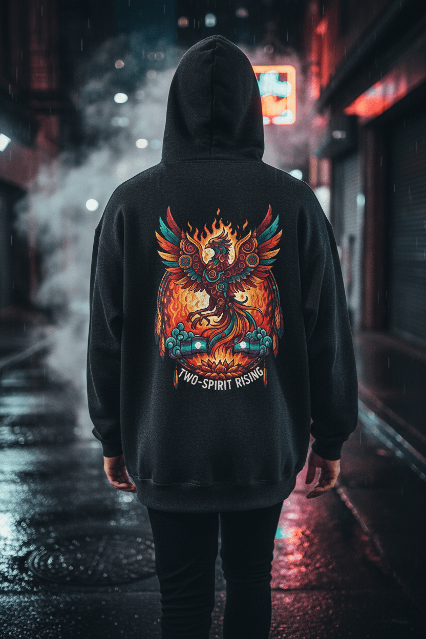 Hooded Sweatshirt — Two Spirit Rising PhoenixEmber Spirit Apparel