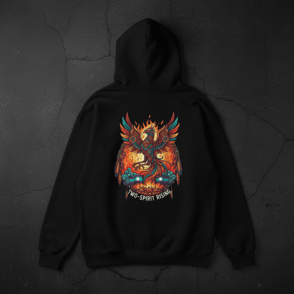 Hooded Sweatshirt — Two Spirit Rising PhoenixEmber Spirit Apparel