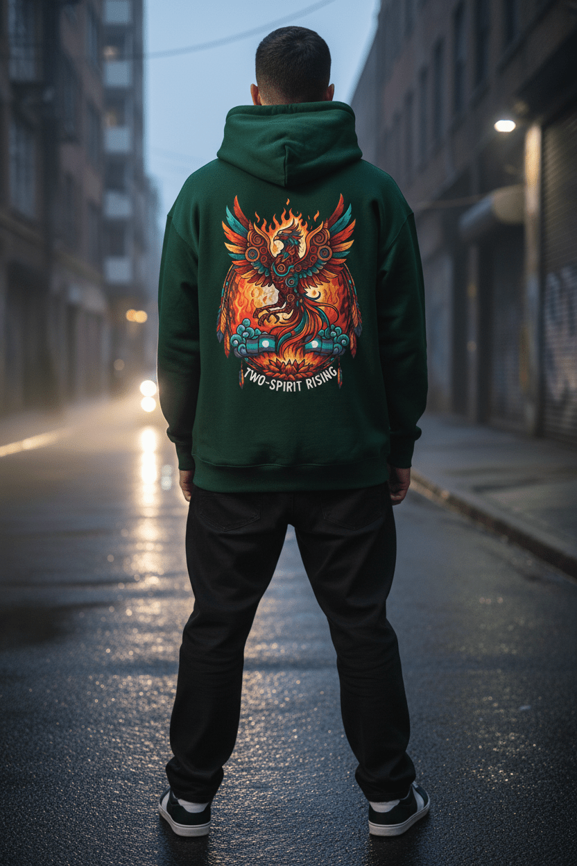 Hooded Sweatshirt — Two Spirit Rising PhoenixEmber Spirit Apparel