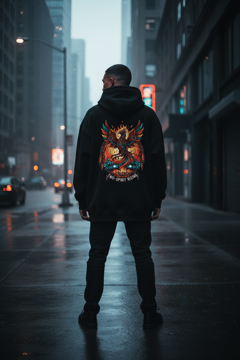 Hooded Sweatshirt — Two Spirit Rising PhoenixEmber Spirit Apparel