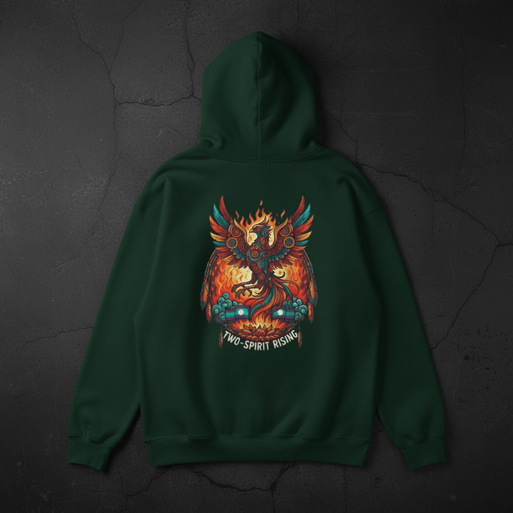 Hooded Sweatshirt — Two Spirit Rising PhoenixEmber Spirit Apparel