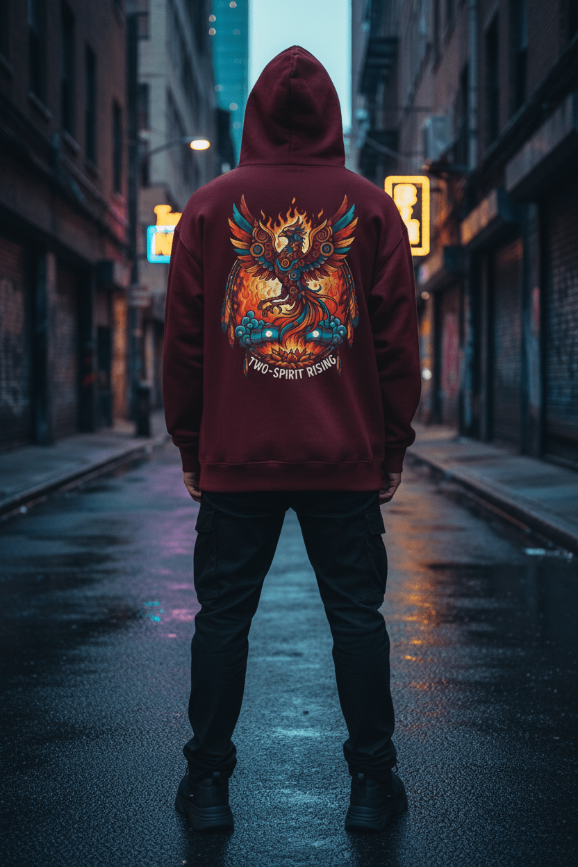 Hooded Sweatshirt — Two Spirit Rising PhoenixEmber Spirit Apparel