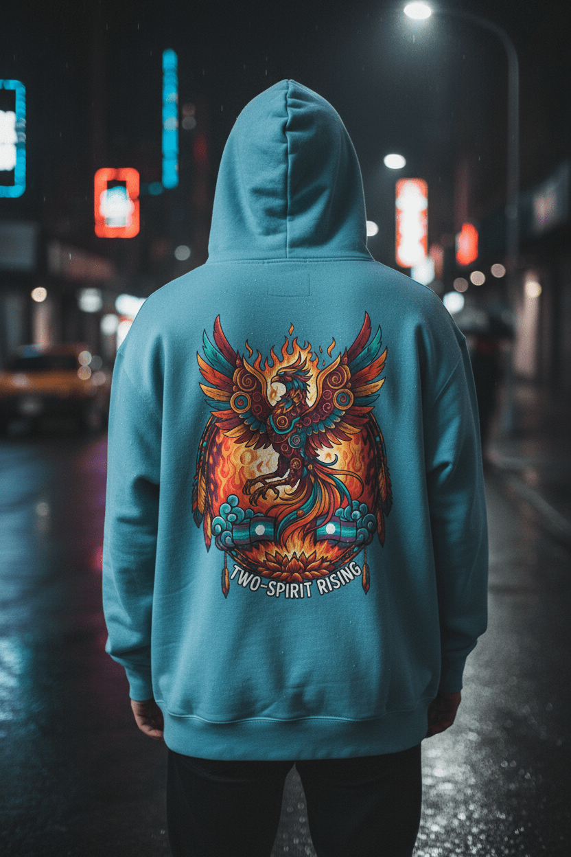 Hooded Sweatshirt — Two Spirit Rising PhoenixEmber Spirit Apparel