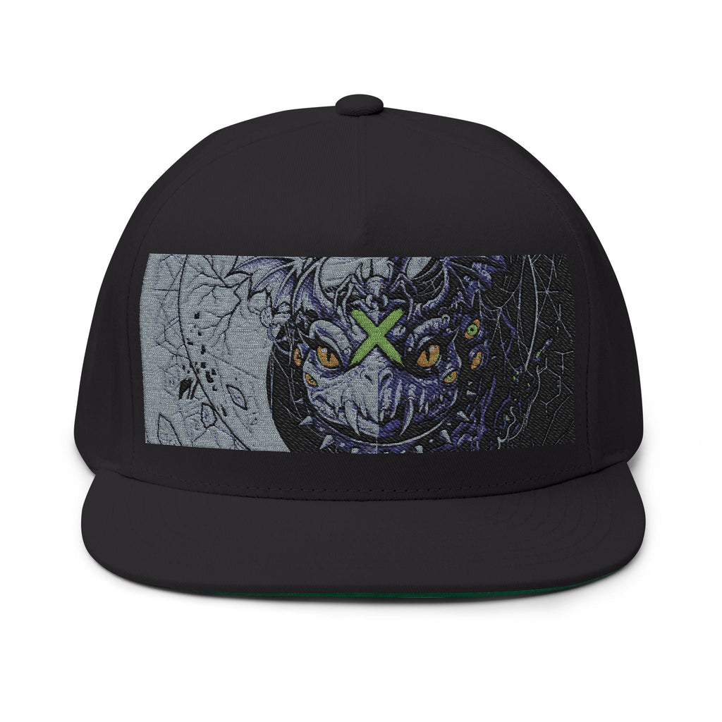 Icy Blue Yin Yang Flat Bill Cap front