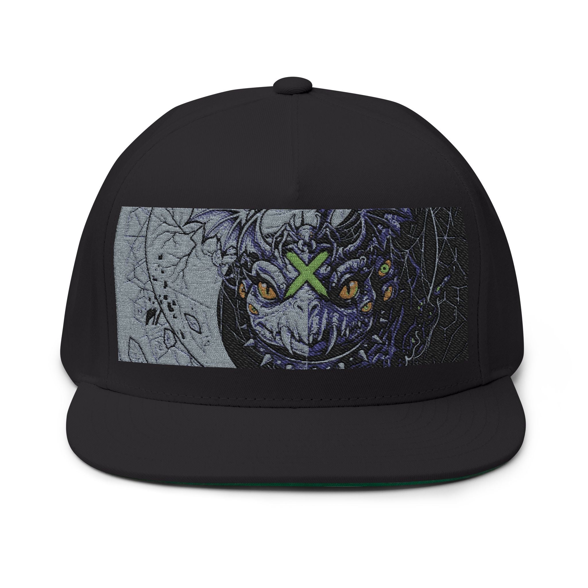 Icy Blue Yin Yang Flat Bill Cap front