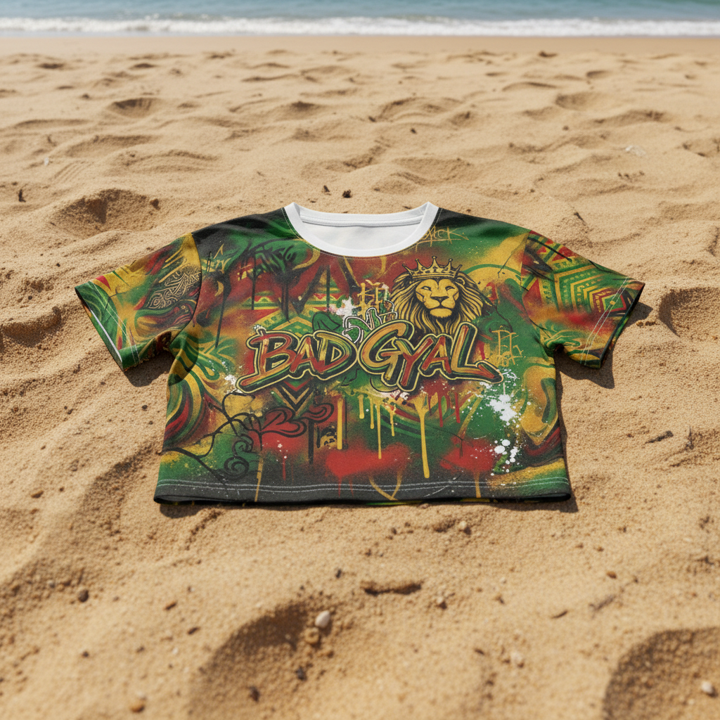 Bad Gyal Jamician - Crop Tee (AOP)
