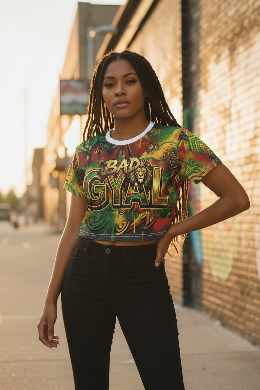 Bad Gyal Jamician - Crop Tee (AOP)