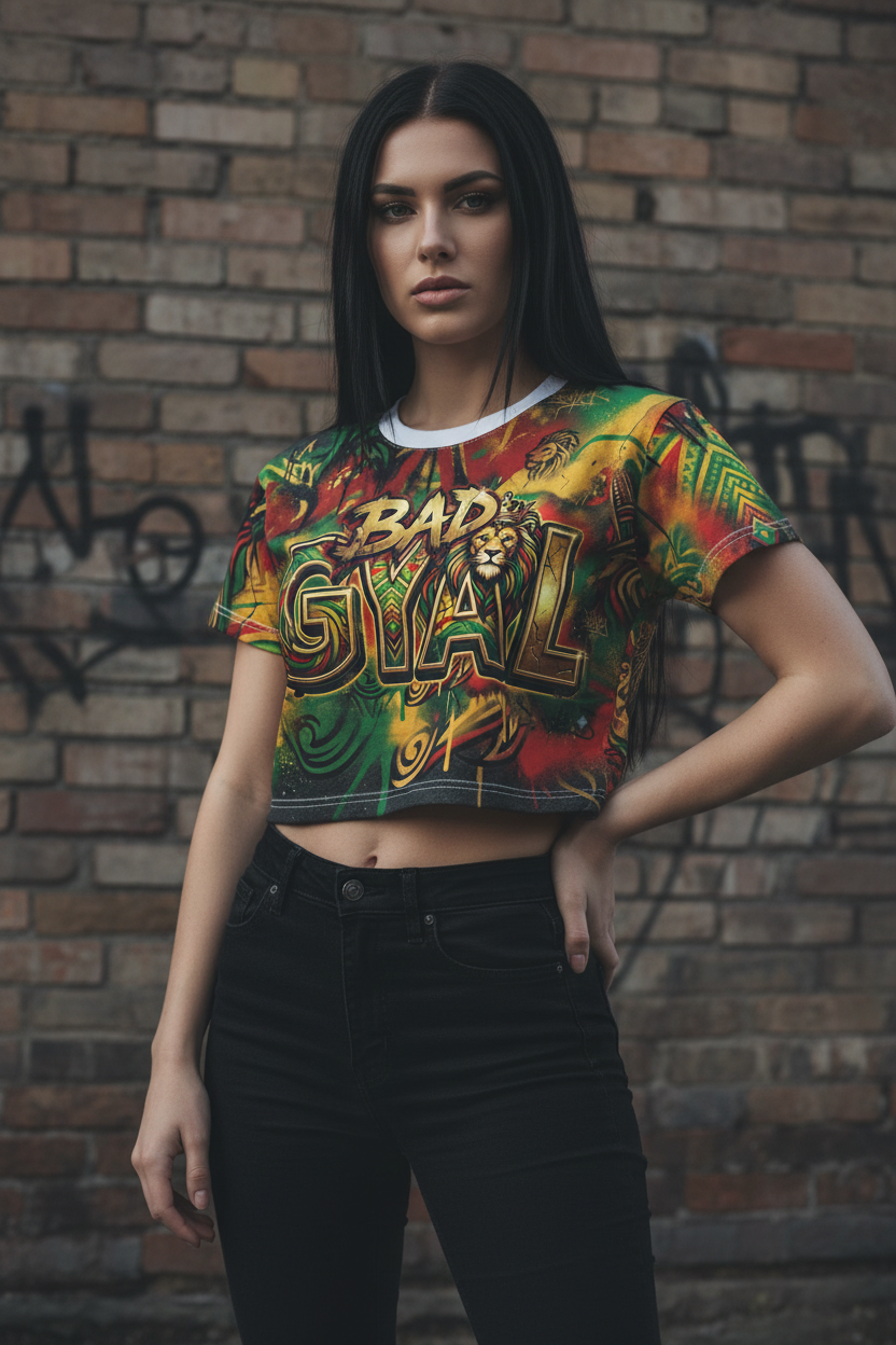 Bad Gyal Jamician - Crop Tee (AOP)