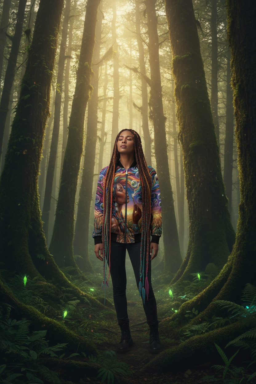 Native Women Spreading Seeds Of Knowledge Women's Bomber Jacket (AOP)