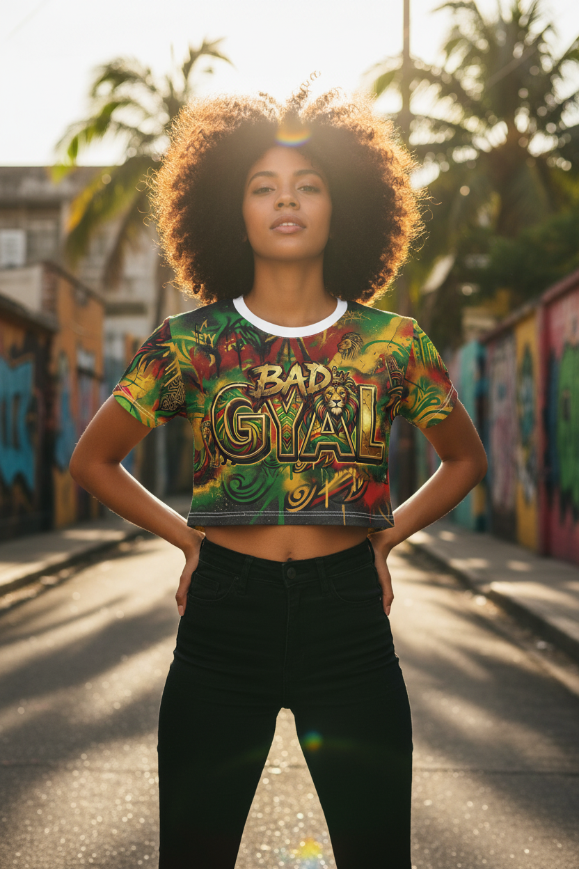 Bad Gyal Jamician - Crop Tee (AOP)