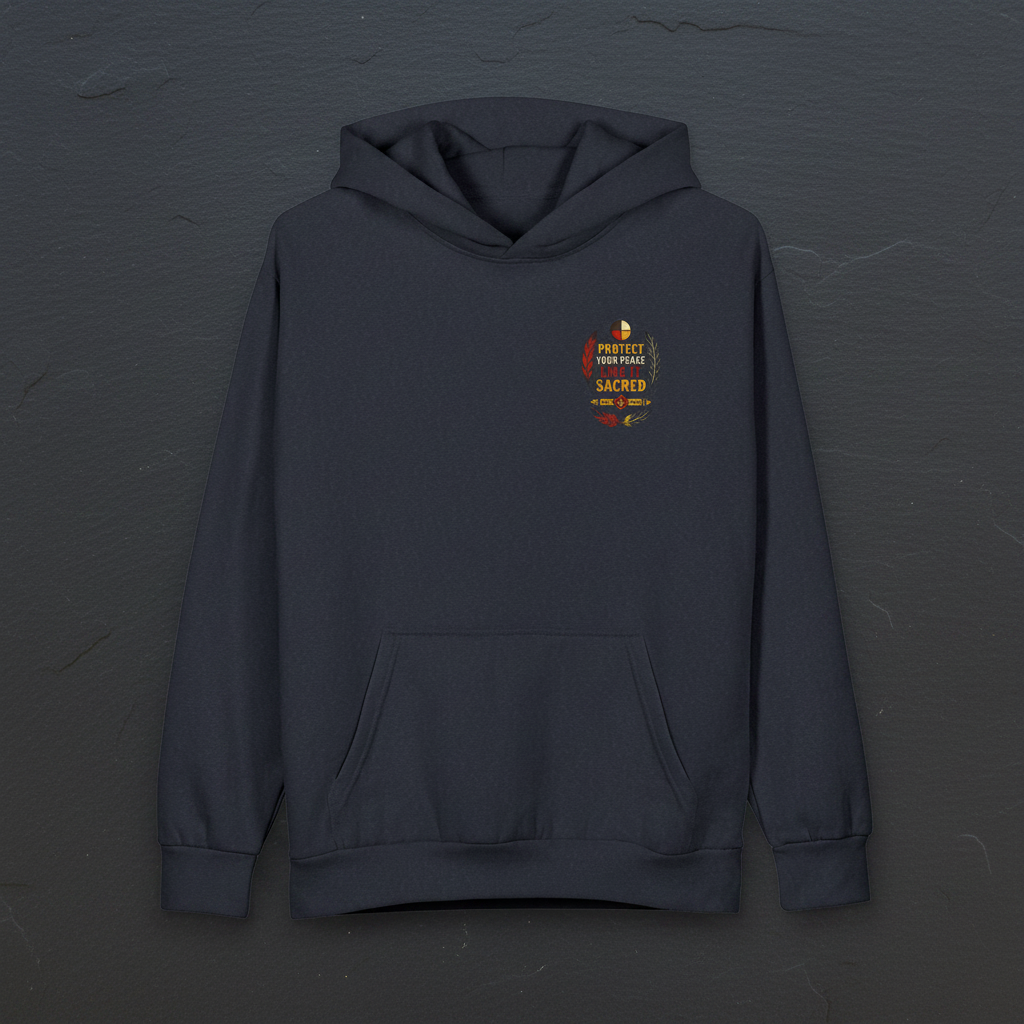 Protect Your Peace Hoodie - Navy front flat mockup