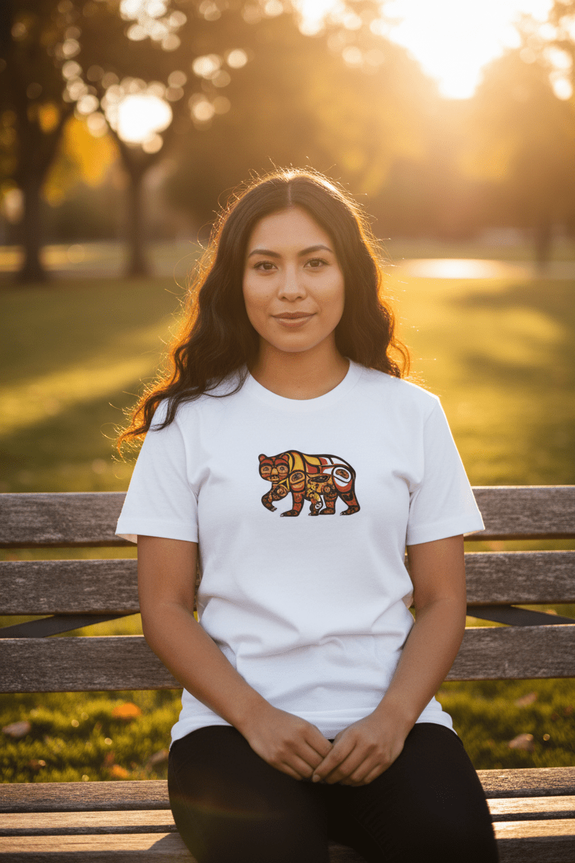 Indigenous Mama Gift — Medicine Wheel Mother's Day Tee – Bravery & CourageEmber Spirit Apparel