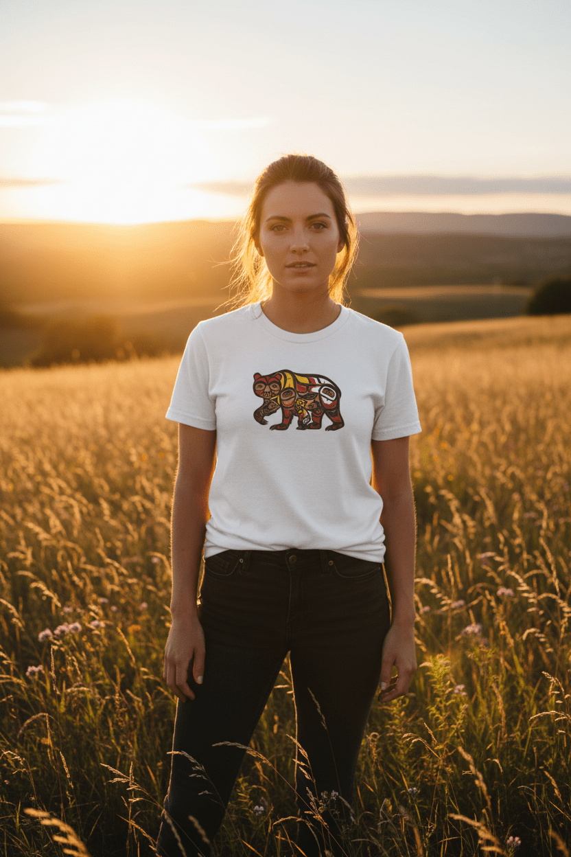 Indigenous Mama Gift — Medicine Wheel Mother's Day Tee – Bravery & CourageEmber Spirit Apparel