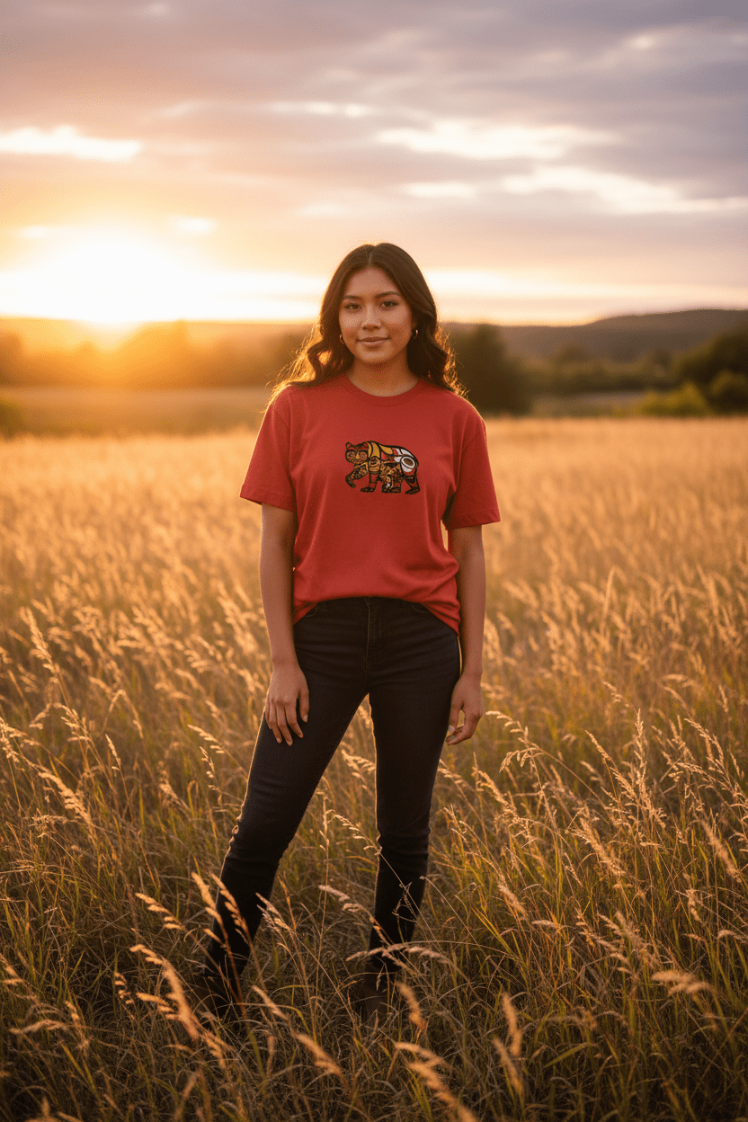 Indigenous Mama Gift — Medicine Wheel Mother's Day Tee – Bravery & CourageEmber Spirit Apparel