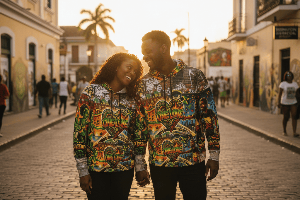 Jamaica One Love - Athletic Hoodie (AOP)Ember Spirit Apparel