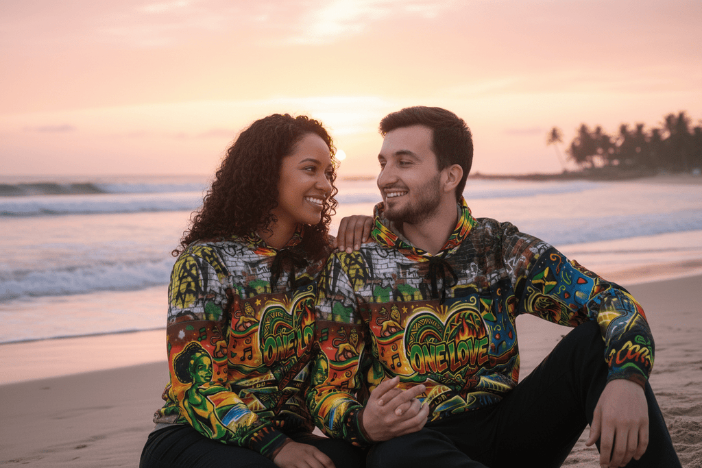 Jamaica One Love - Athletic Hoodie (AOP)Ember Spirit Apparel