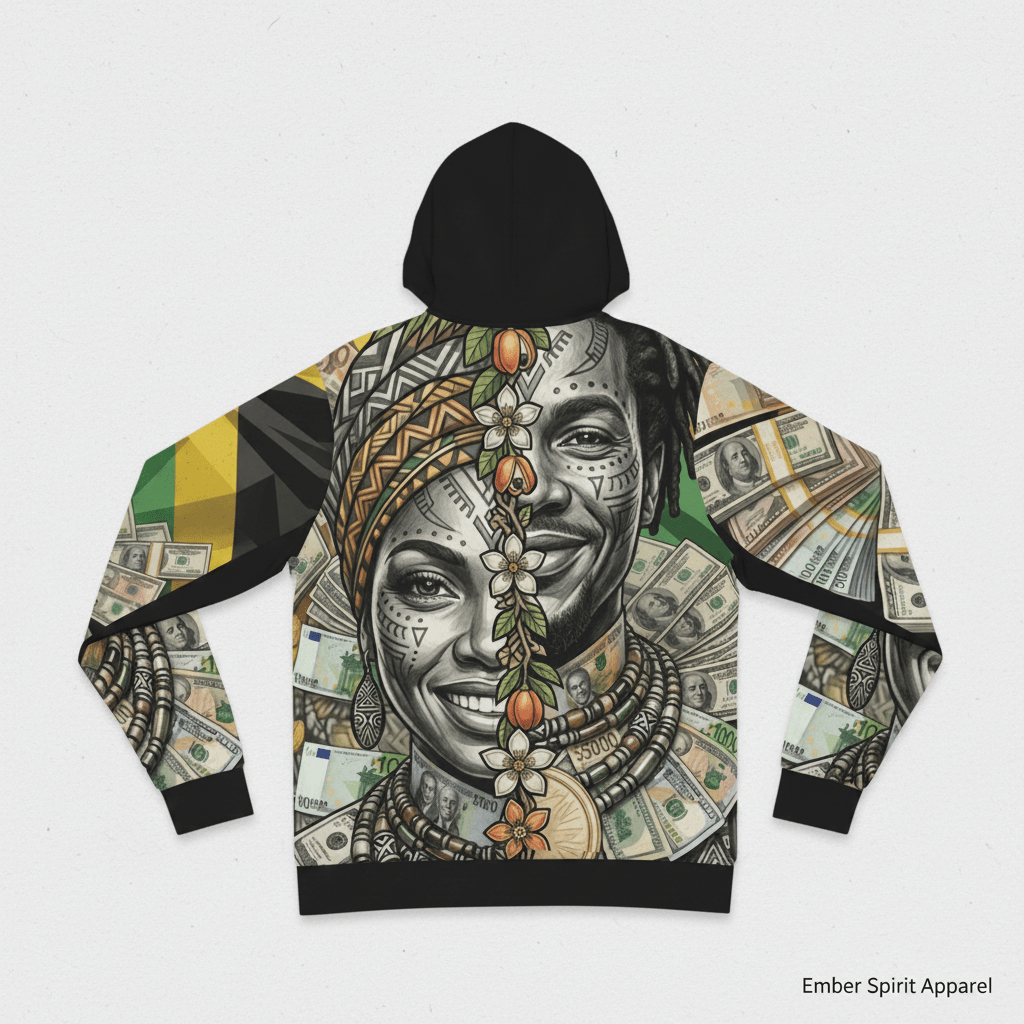 Jamaican Balance Hoodie — Masculine & Feminine Unity DesignEmber Spirit Apparel