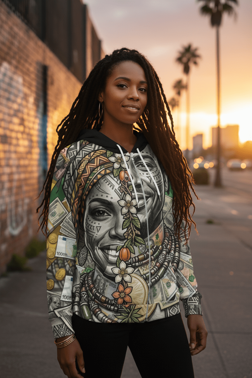 Jamaican Balance Hoodie — Masculine & Feminine Unity DesignEmber Spirit Apparel