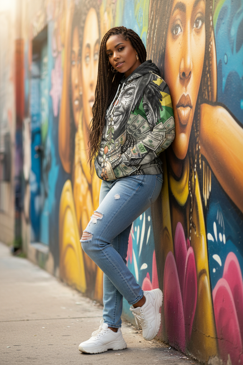 Jamaican Balance Hoodie — Masculine & Feminine Unity DesignEmber Spirit Apparel