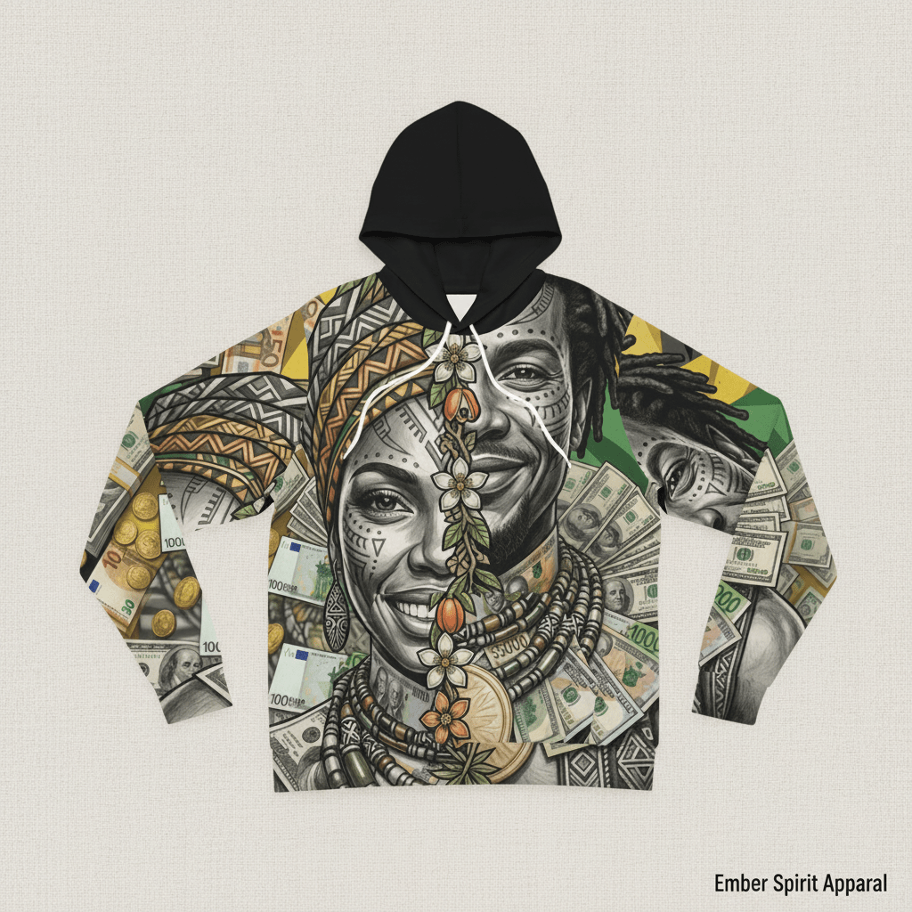 Jamaican Balance Hoodie — Masculine & Feminine Unity DesignEmber Spirit Apparel