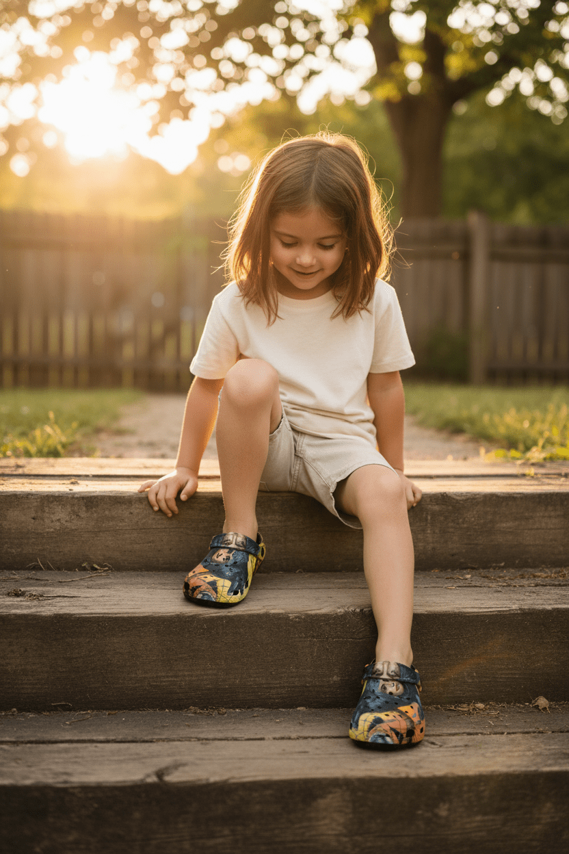 Kid's EVA Foam Clogs — Raven Spirit Red Road DesignEmber Spirit Apparel