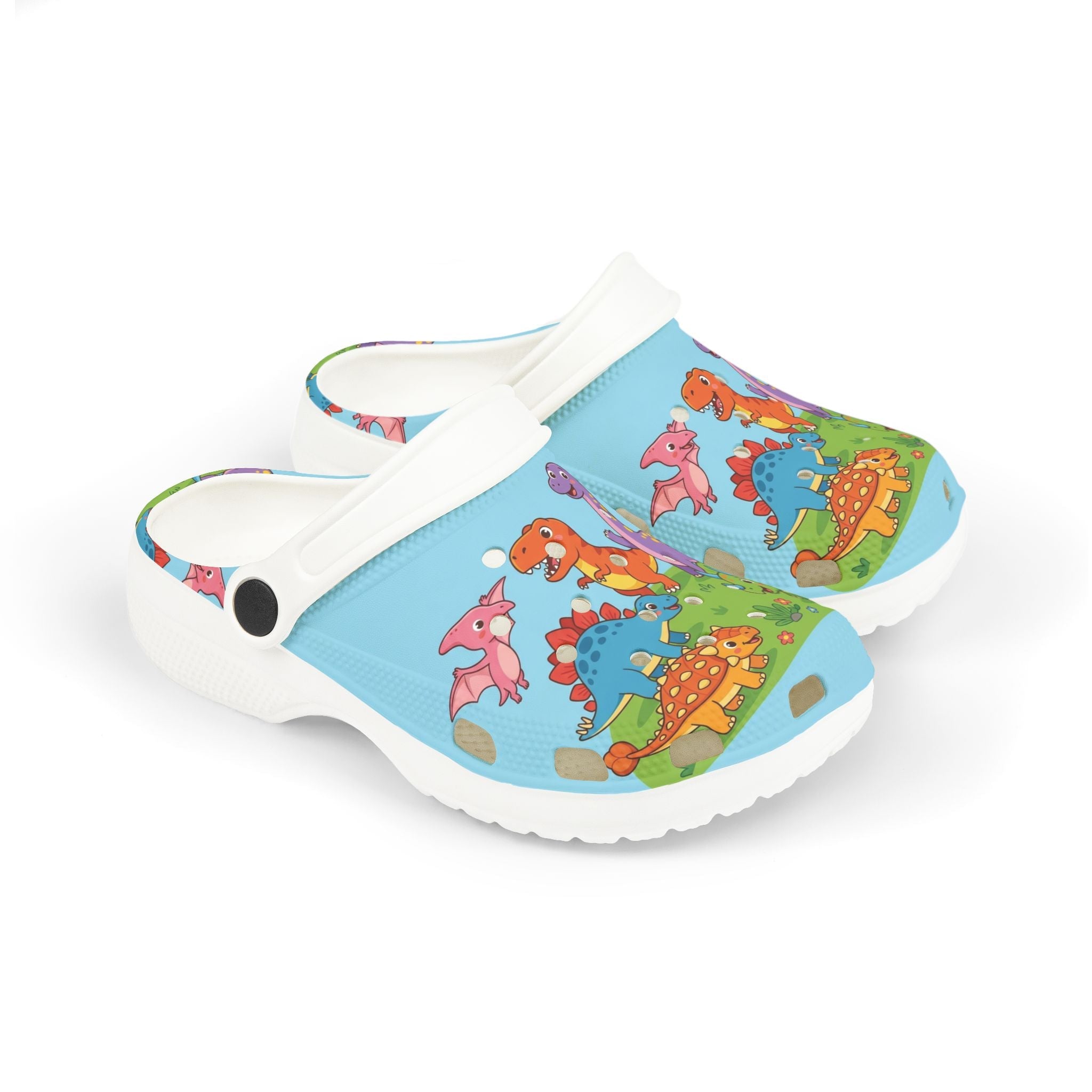Kids Foam Clogs - Colorful Dinosaur Pond All - Over PrintEmber Spirit Apparel