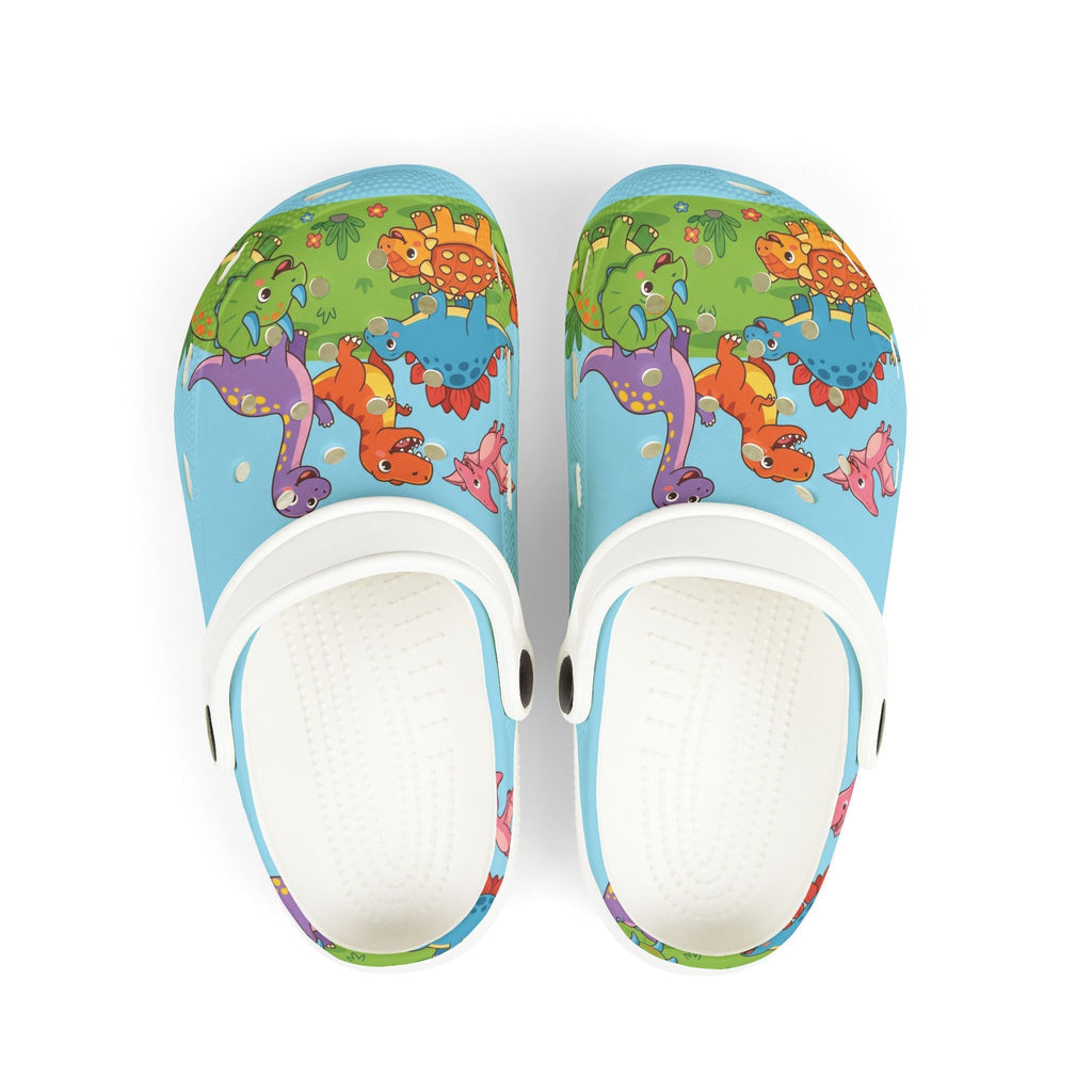 Kids Foam Clogs - Colorful Dinosaur Pond All - Over PrintEmber Spirit Apparel