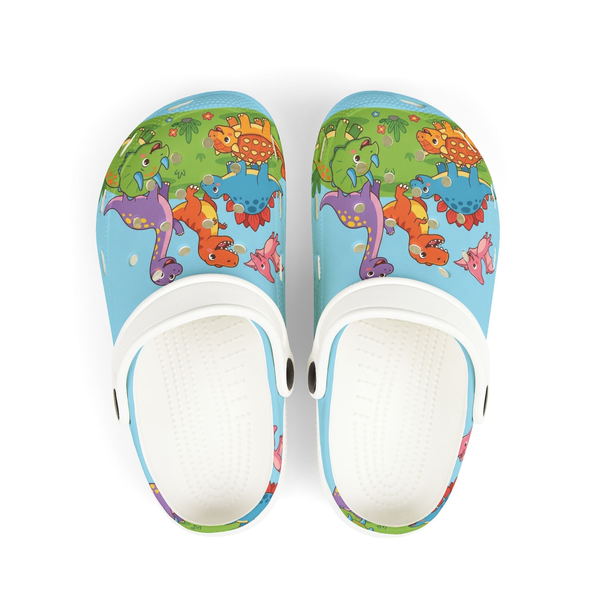 Kids Foam Clogs - Colorful Dinosaur Pond All - Over PrintEmber Spirit Apparel