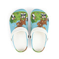 Kids Foam Clogs — Cute Moose & Puffin All - Over Print (Blue)Ember Spirit Apparel