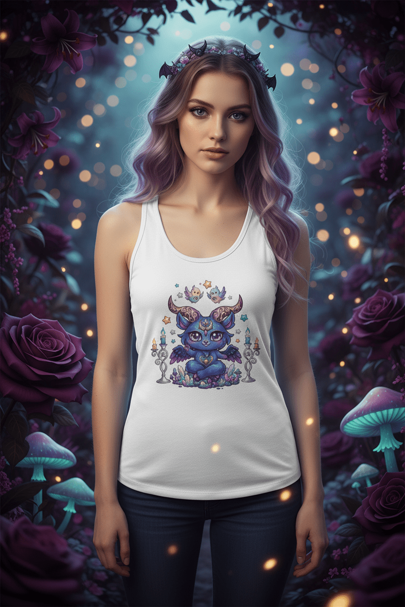 Lilith Batty Gothic Bat Witch Racerback Tank TopEmber Spirit Apparel