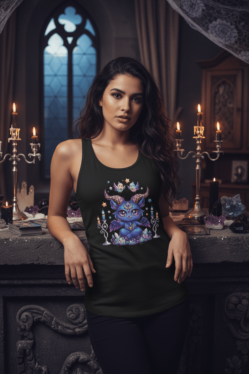 Lilith Batty Gothic Bat Witch Racerback Tank TopEmber Spirit Apparel