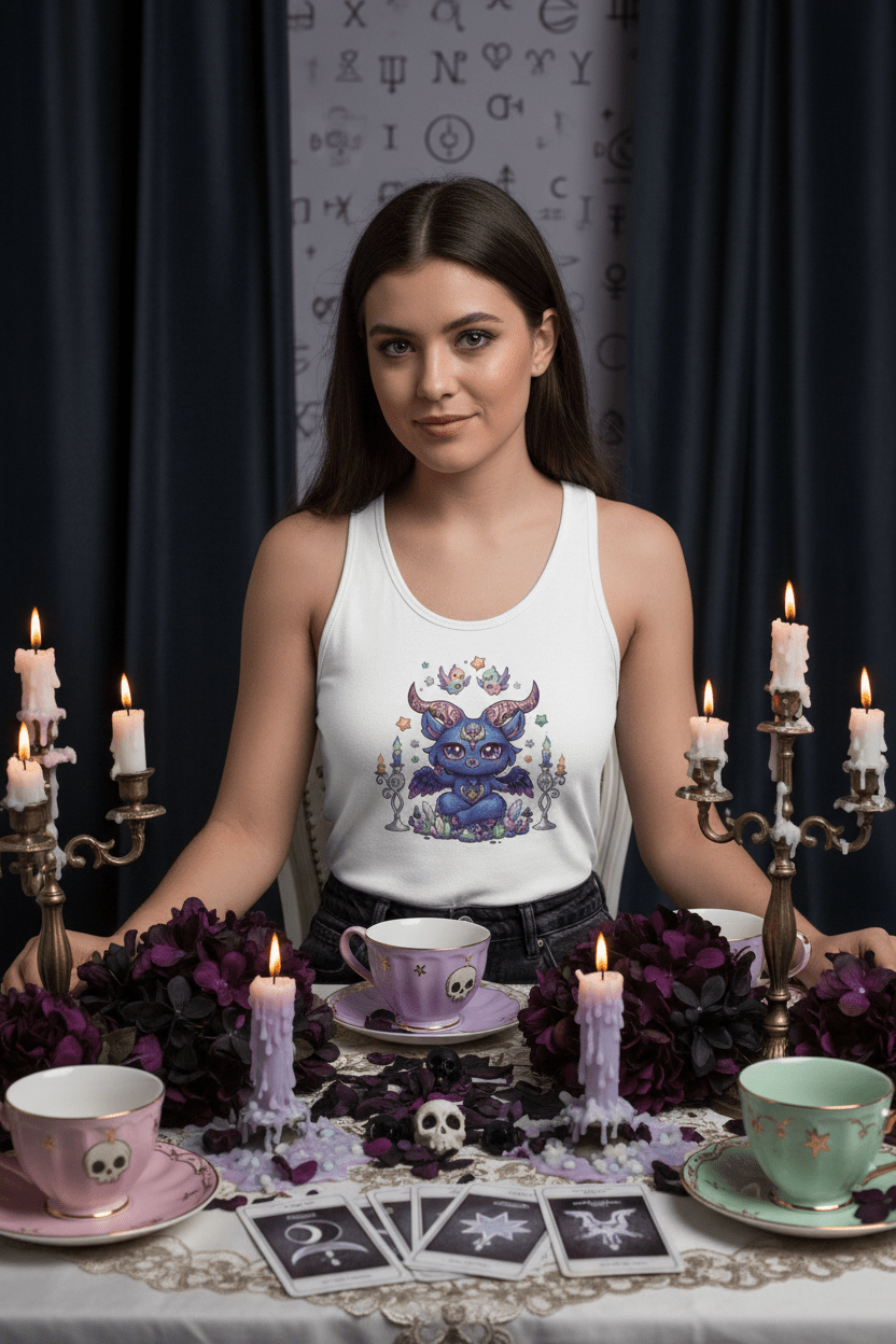 Lilith Batty Gothic Bat Witch Racerback Tank TopEmber Spirit Apparel