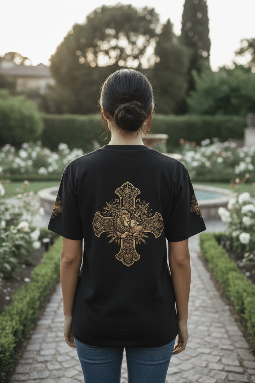 Lion and the Lamb Bible T-Shirt — Christian Faith TeeEmber Spirit Apparel