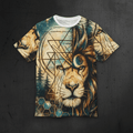Lion Geometry Tee — Mystical Wildlife All - Over Print T-ShirtEmber Spirit Apparel