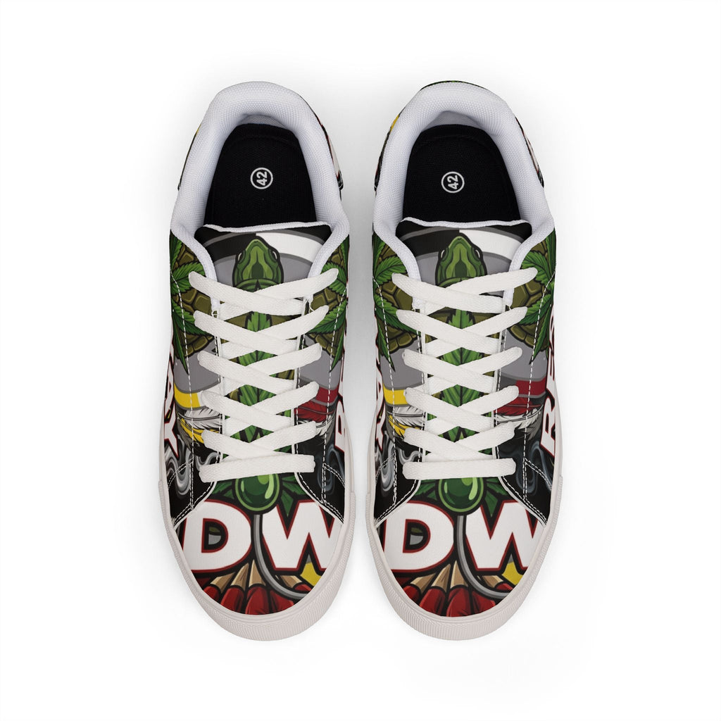 Low-Top Sneakers — Bold 'REDWAY' Graphic Leather ShoesEmber Spirit Apparel