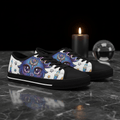Low Top Sneakers — Mystical Cute Goth Purple Cat with Stars & CandlesEmber Spirit Apparel