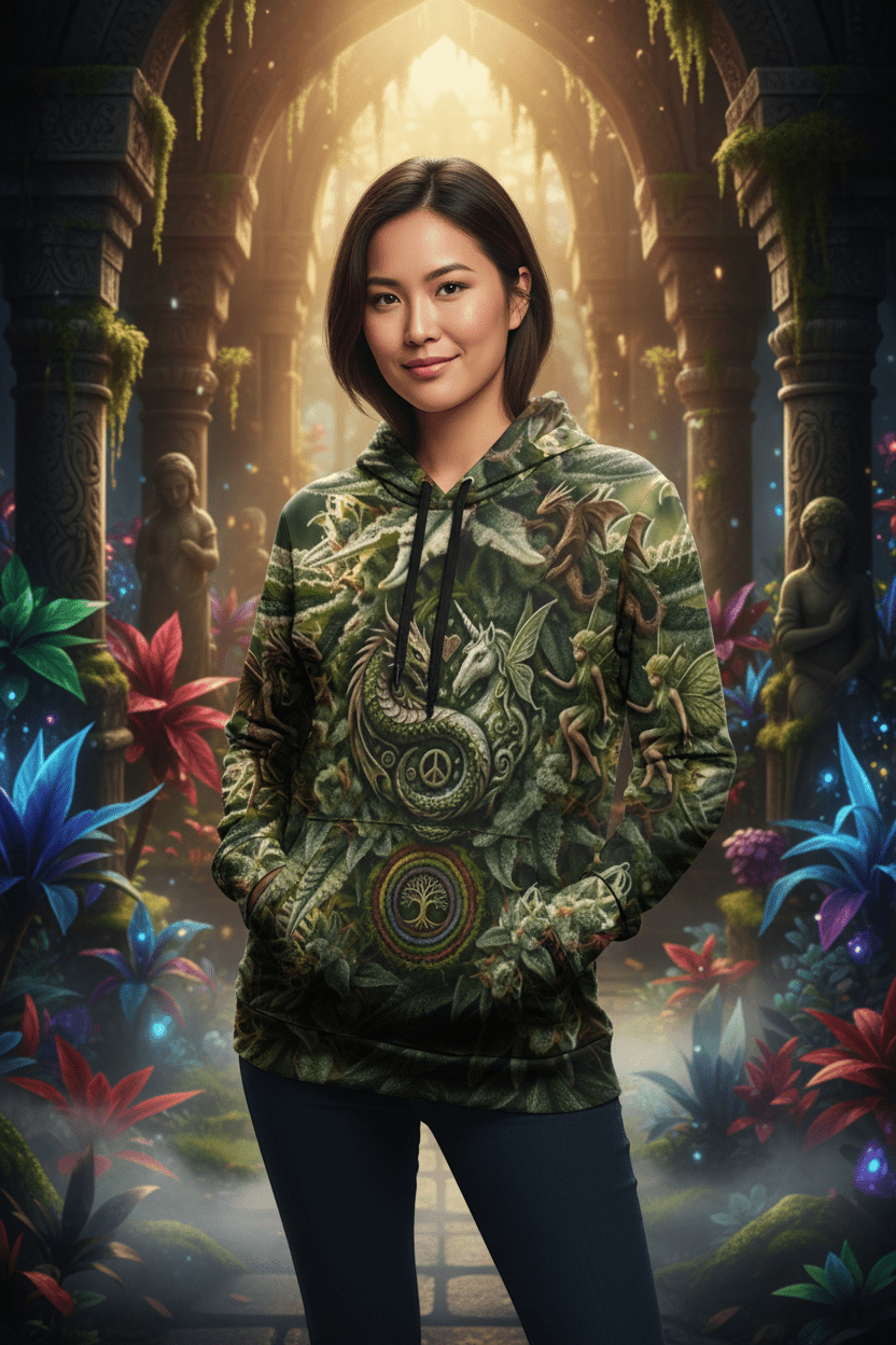 Magical Dragons & Fairies - Athletic HoodieEmber Spirit Apparel