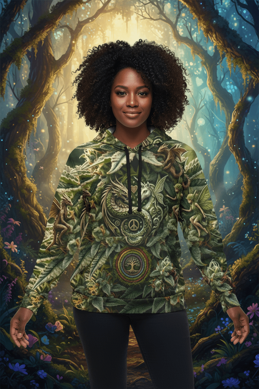 Magical Dragons & Fairies - Athletic HoodieEmber Spirit Apparel