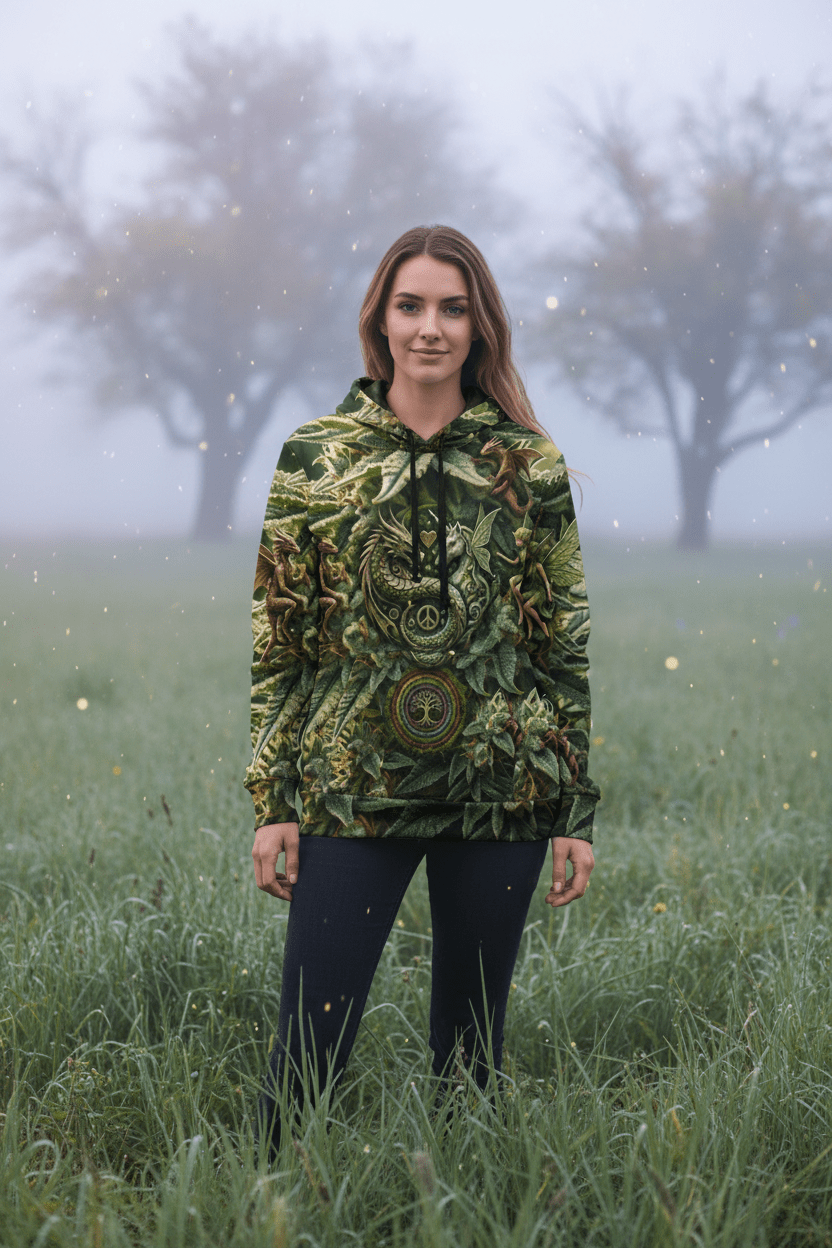 Magical Dragons & Fairies - Athletic HoodieEmber Spirit Apparel