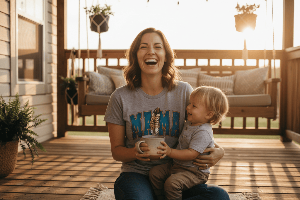 Mama Feather T-Shirt – Rustic Boho Mom Shirt, Mother's Day GiftEmber Spirit Apparel