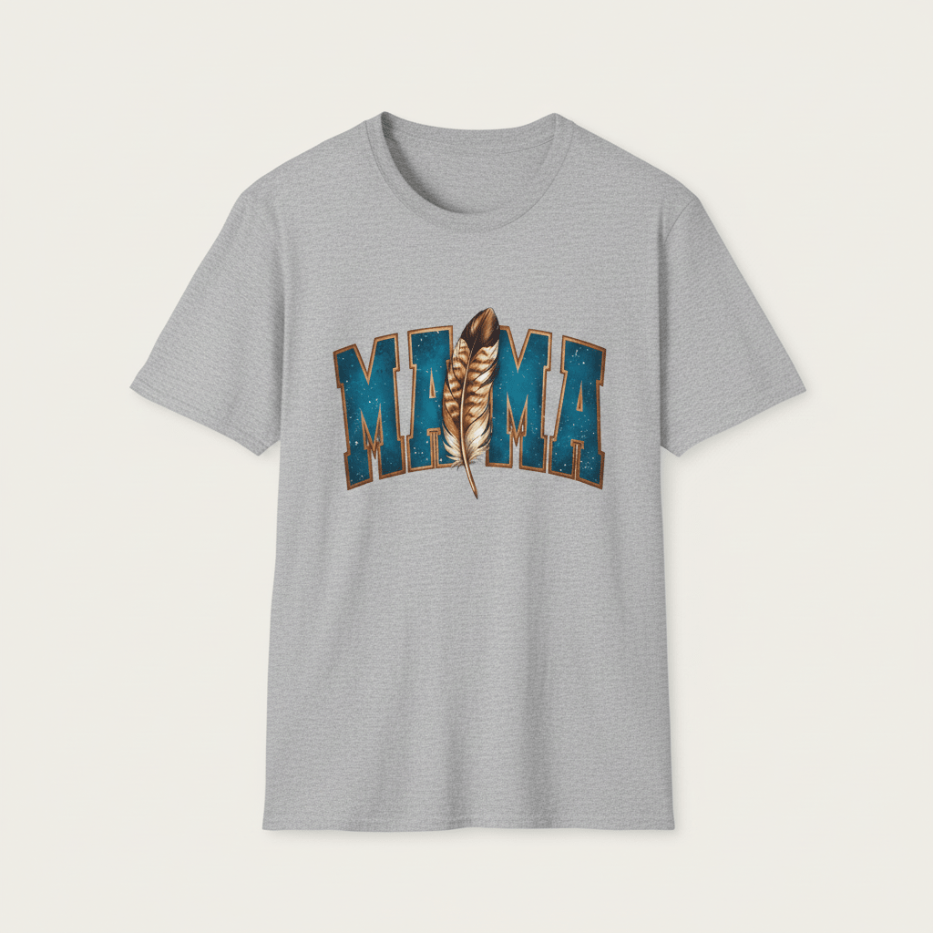 Mama Feather T-Shirt – Rustic Boho Mom Shirt, Mother's Day GiftEmber Spirit Apparel