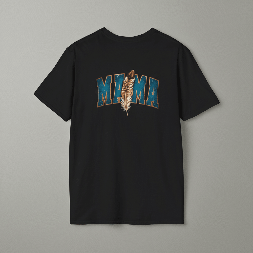 Mama Feather T-Shirt – Rustic Boho Mom Shirt, Mother's Day GiftEmber Spirit Apparel