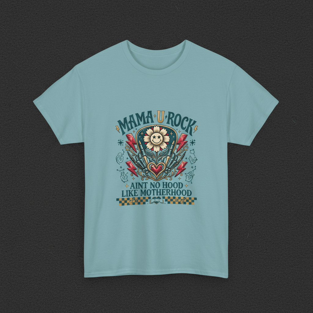 Mama U Rock T-Shirt — Vintage Flower Heart Graphic Tee for MomsEmber Spirit Apparel