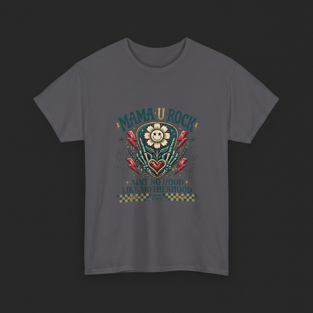 Mama U Rock T-Shirt — Vintage Flower Heart Graphic Tee for MomsEmber Spirit Apparel