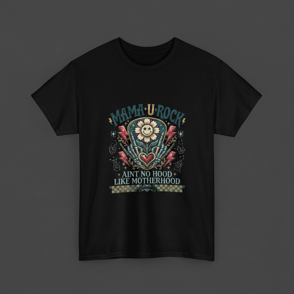 Mama U Rock T-Shirt — Vintage Flower Heart Graphic Tee for MomsEmber Spirit Apparel