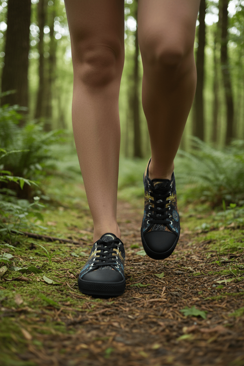 Medicine of the Raven Low Top Sneakers — Spirit Roots, Water & Sky DesignEmber Spirit Apparel