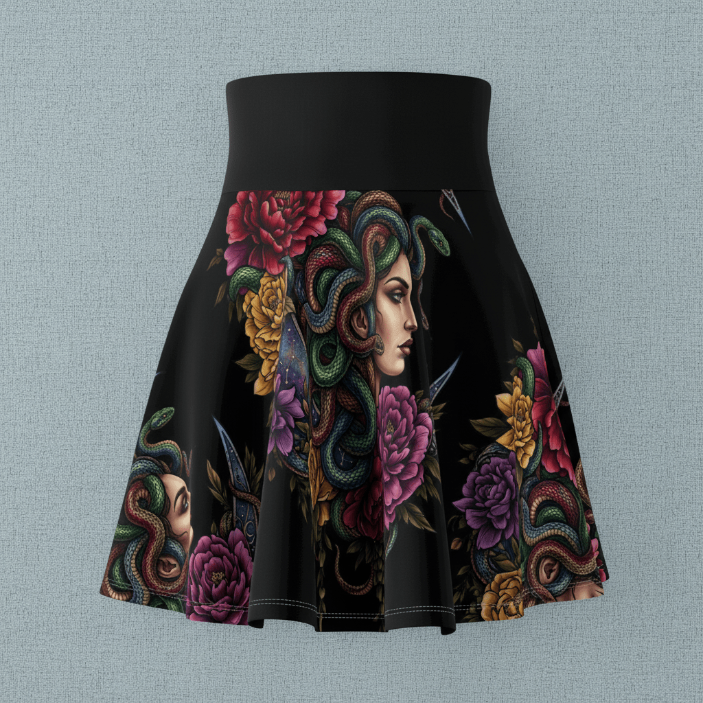 Medusa Empowerment Women's Skater Skirt — All - Over PrintEmber Spirit Apparel