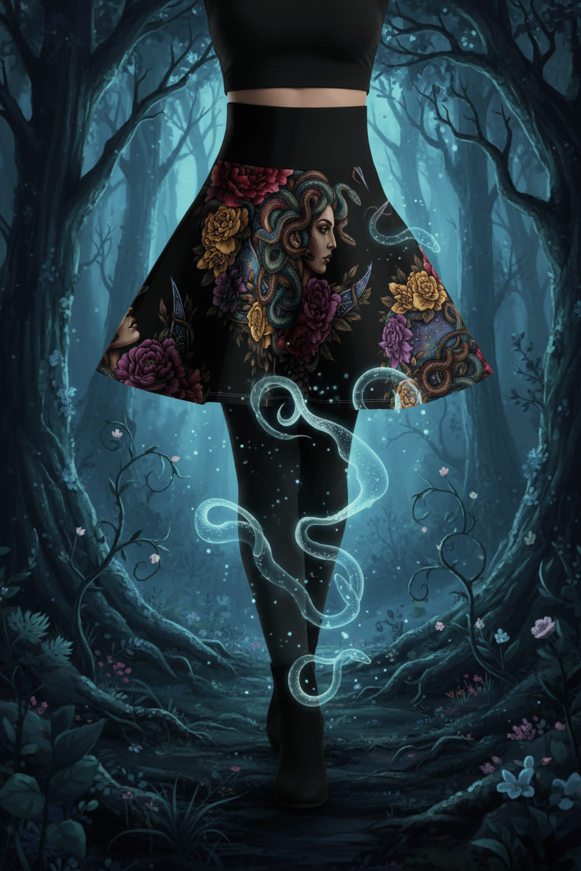 Medusa Empowerment Women's Skater Skirt — All - Over PrintEmber Spirit Apparel