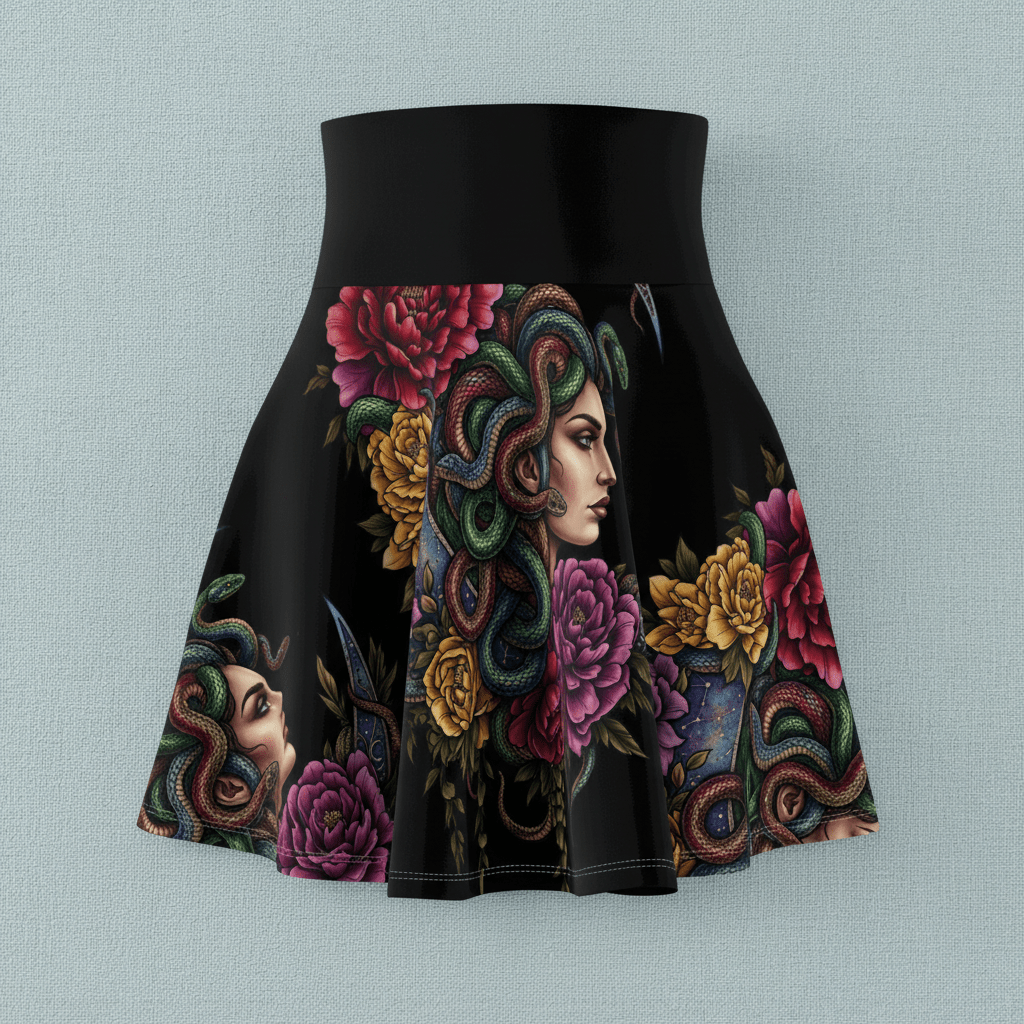 Medusa Empowerment Women's Skater Skirt — All - Over PrintEmber Spirit Apparel